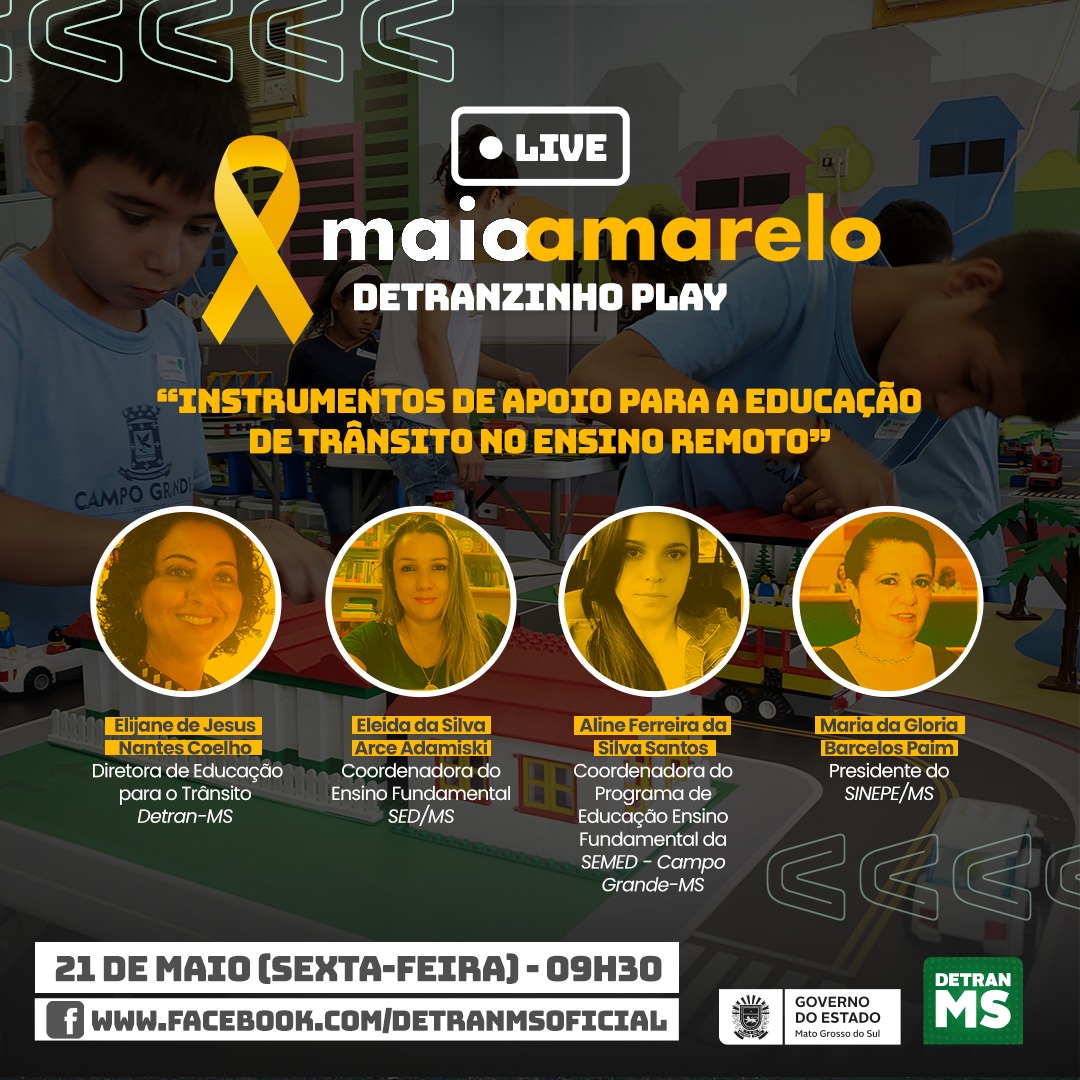 Detran-MS realiza segunda live do Maio Amarelo e fala de educação nesta sexta-feira