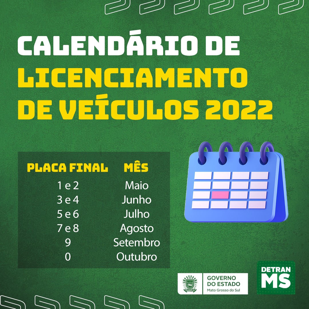 Calendário de Licenciamento Detran MS